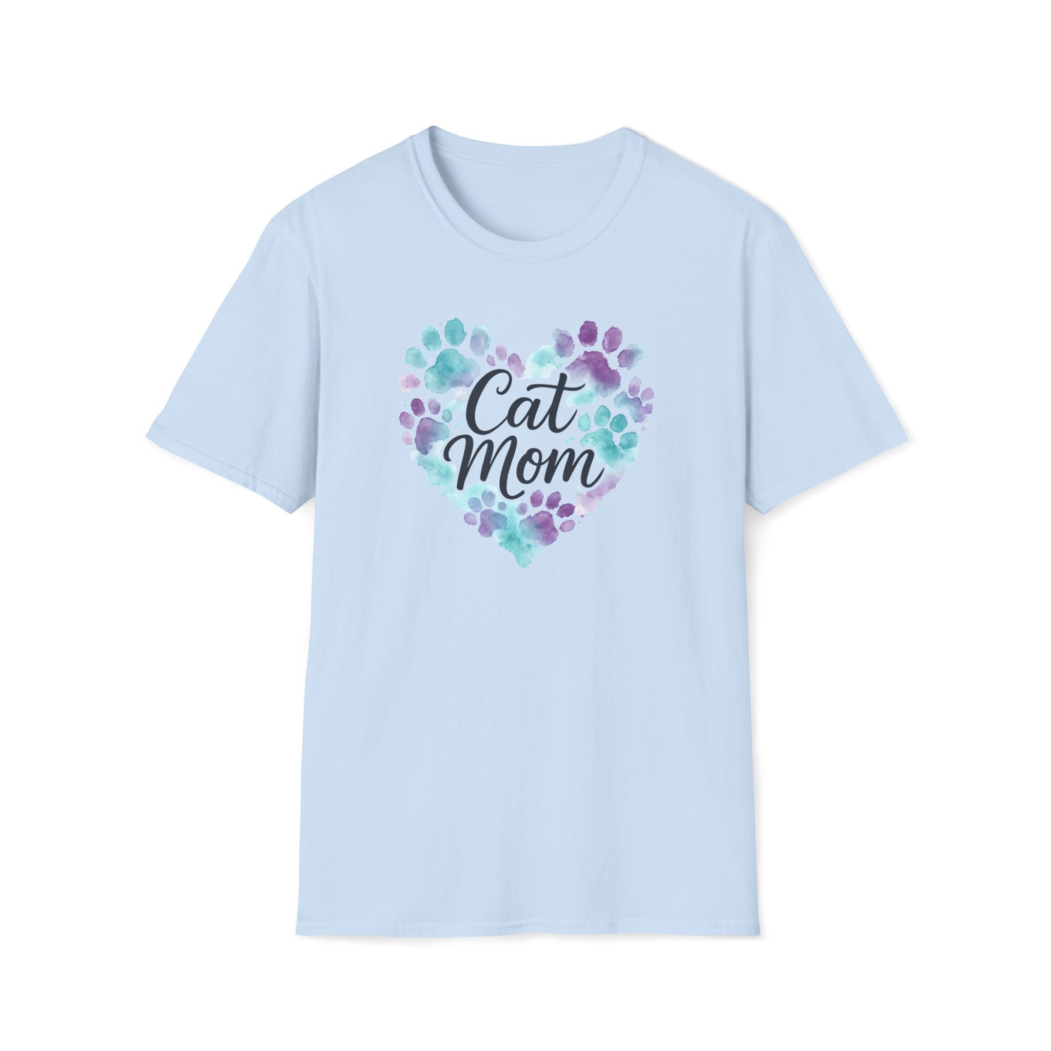 Watercolor Cat Mom Heart T-Shirt
