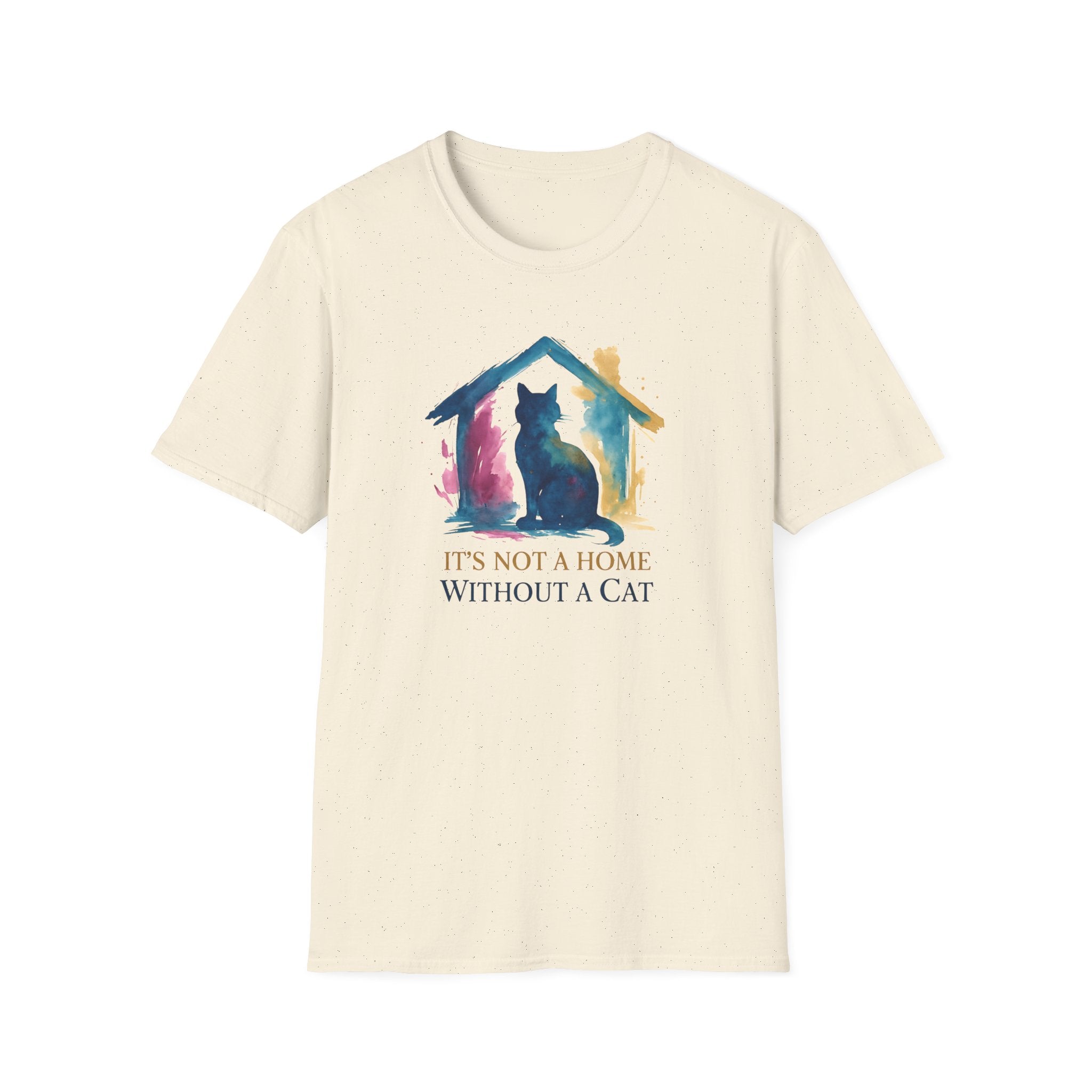 Watercolor Cat Inside House T-Shirt