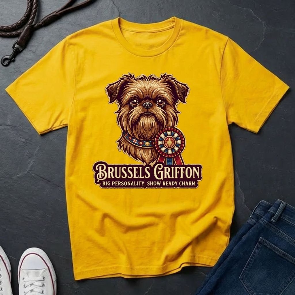 Brussels Griffon Detailed Portrait Shirt - Big Personality Pet Tee - Comfort Colors 1717