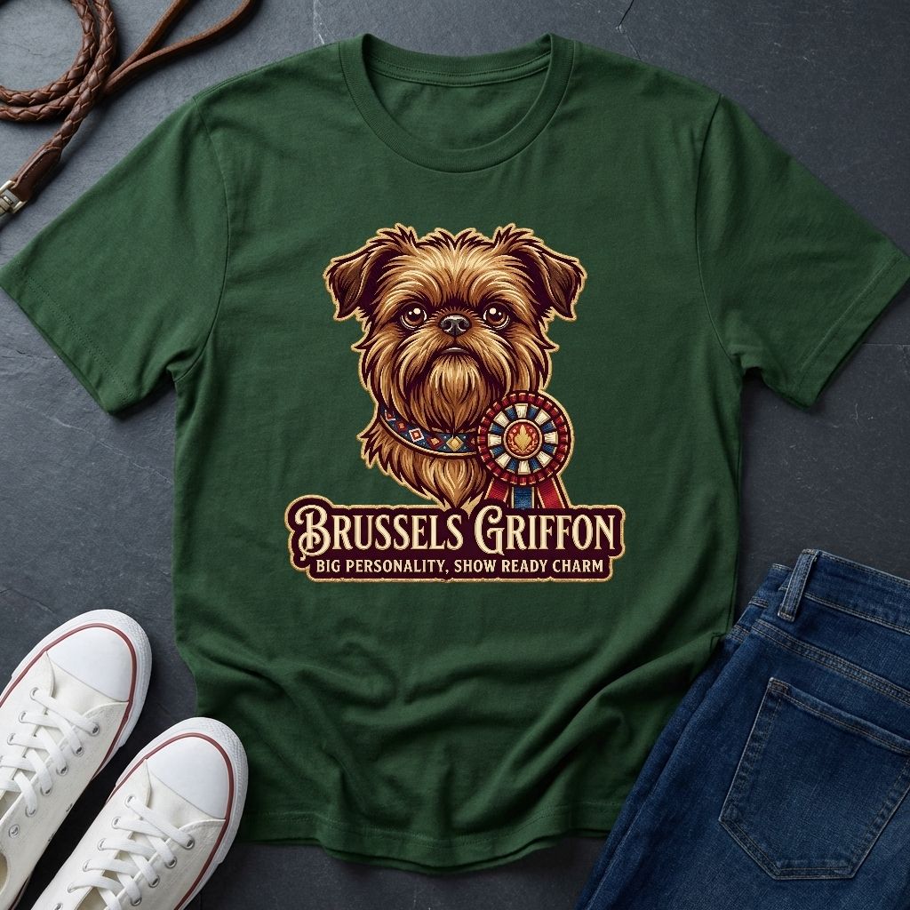 Brussels Griffon Detailed Portrait Shirt - Big Personality Pet Tee - Comfort Colors 1717