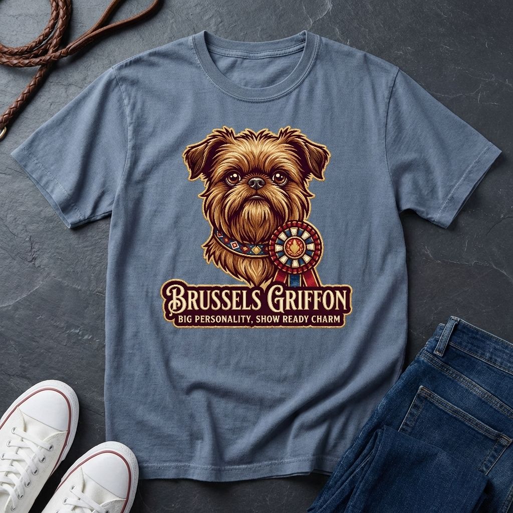 Brussels Griffon Detailed Portrait Shirt - Big Personality Pet Tee - Comfort Colors 1717