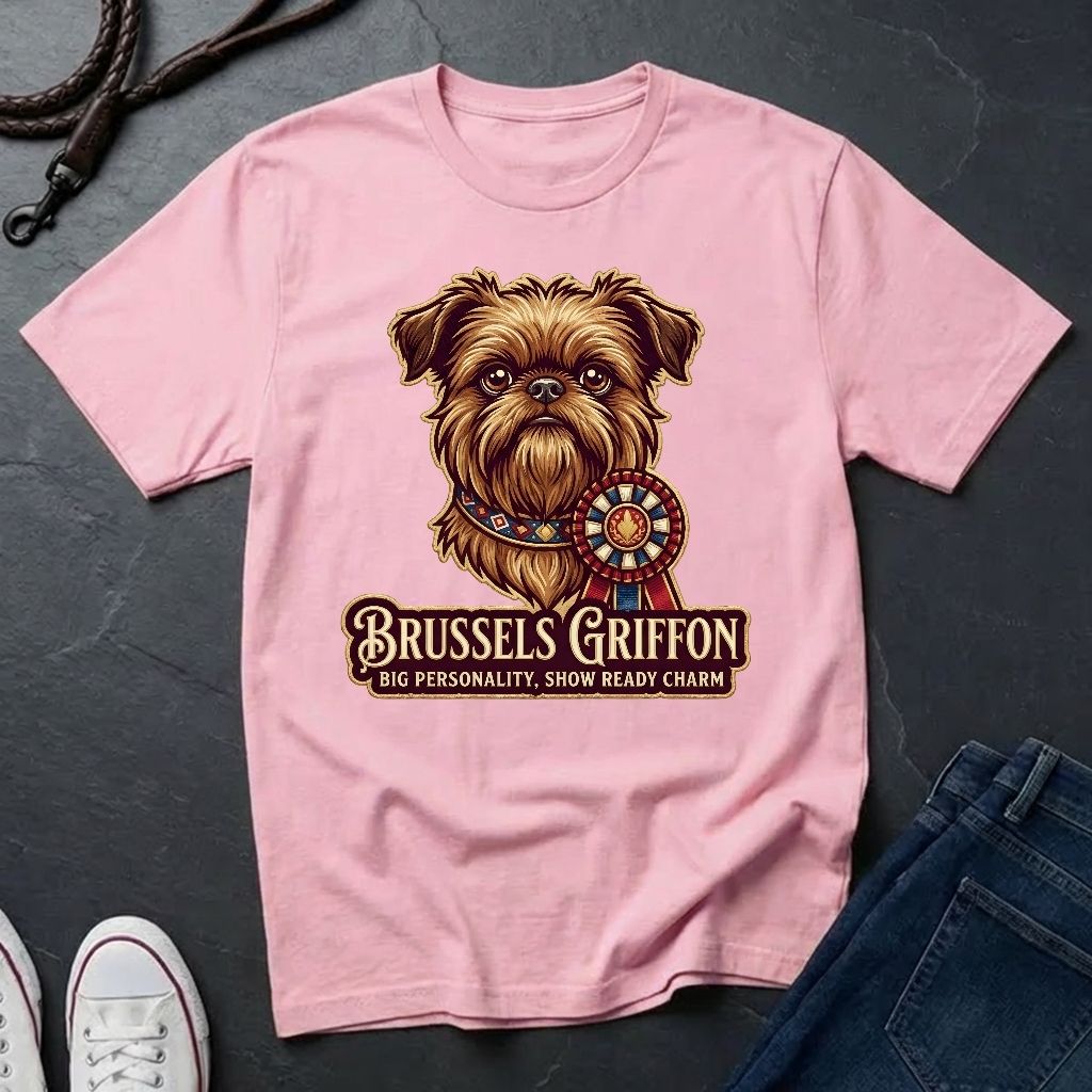 Brussels Griffon Detailed Portrait Shirt - Big Personality Pet Tee - Comfort Colors 1717