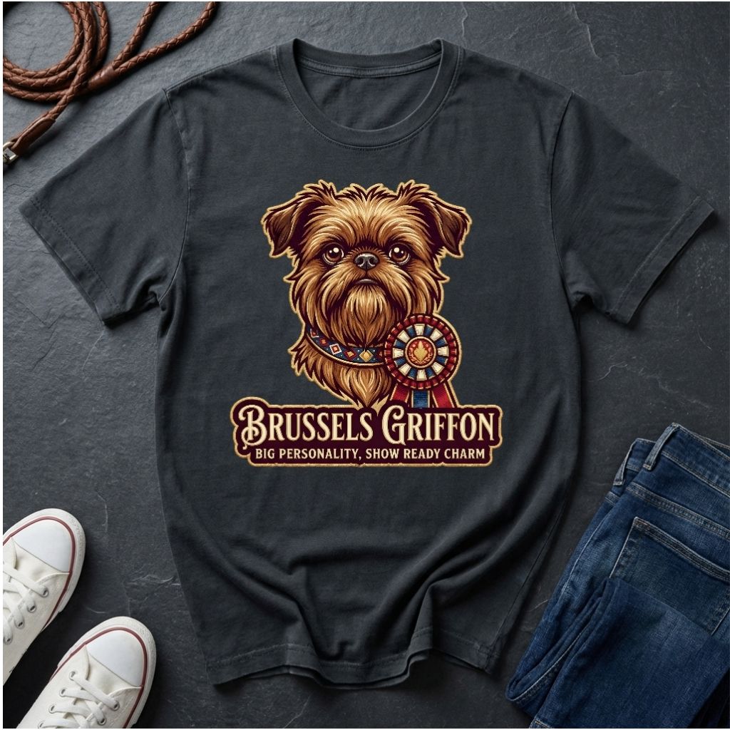 Brussels Griffon Detailed Portrait Shirt - Big Personality Pet Tee - Comfort Colors 1717