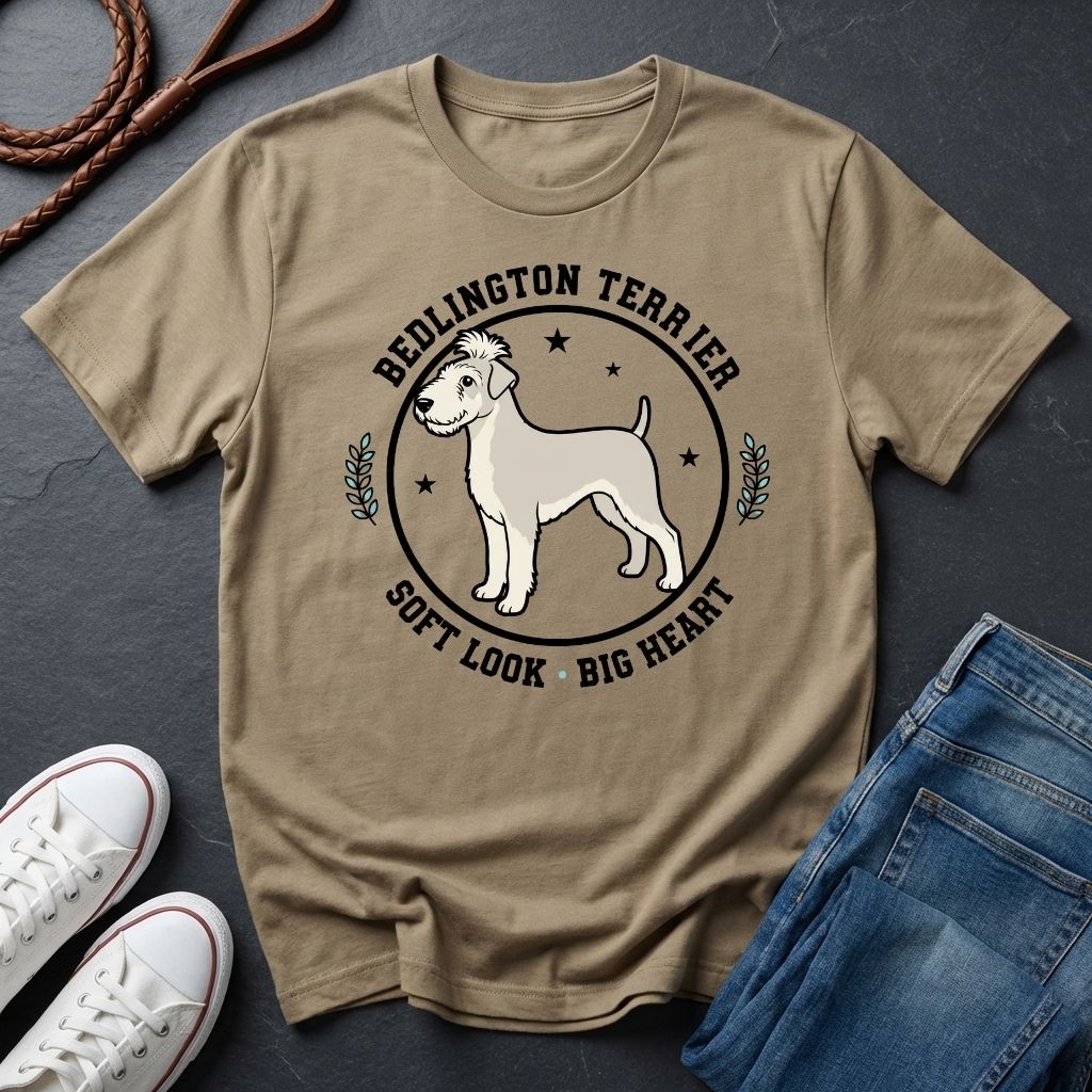 Bedlington Terrier Detailed Portrait Shirt - Soft Look Big Heart Tee - Comfort Colors 1717