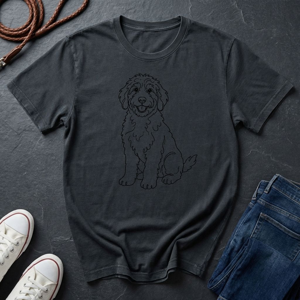 Bernedoodle Line Art Shirt - Minimalist Doodle Lover Tee - Comfort Colors 1717