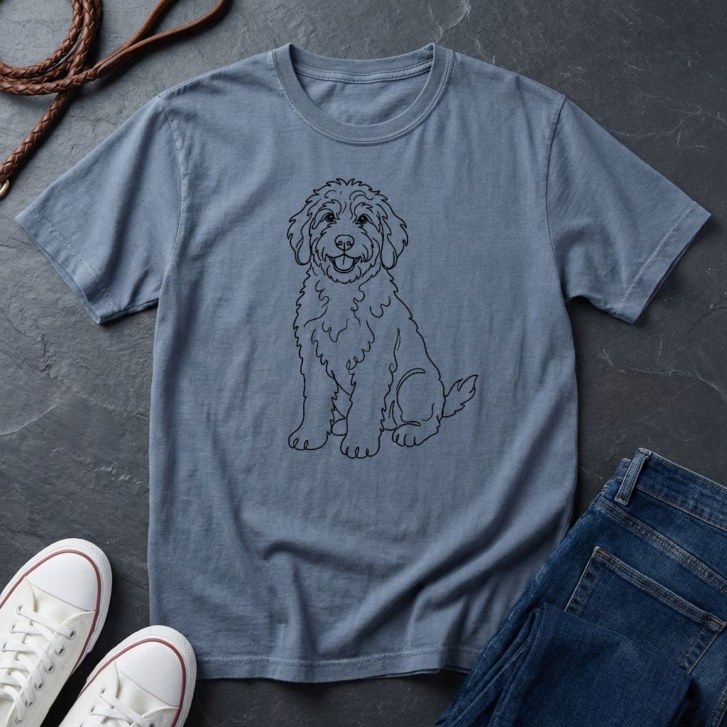 Bernedoodle Line Art Shirt - Minimalist Doodle Lover Tee - Comfort Colors 1717
