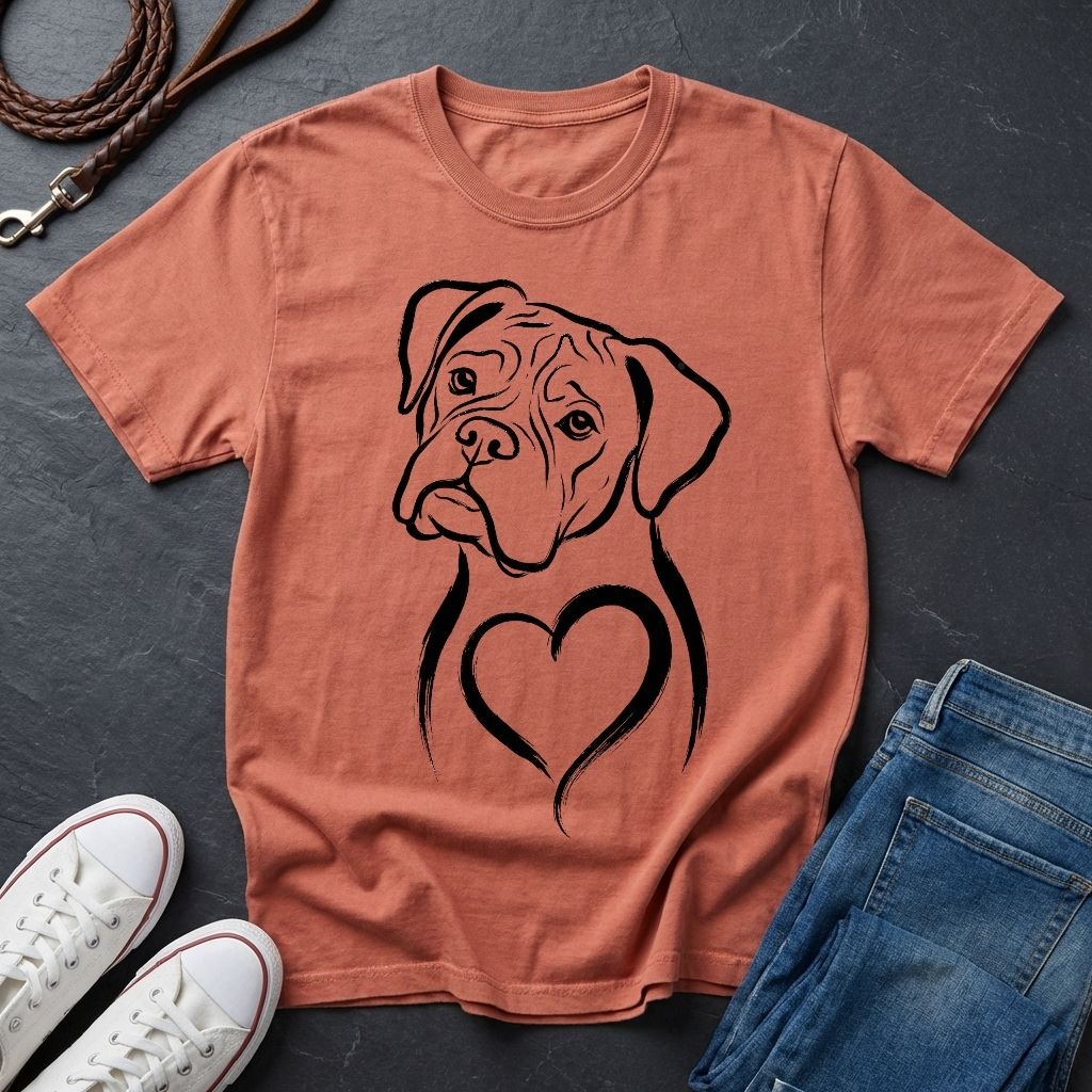 Boxer T-Shirt - Heart of Gold Wiggle Butt - Vintage Boxer Dog Gift - Comfort Colors 1717