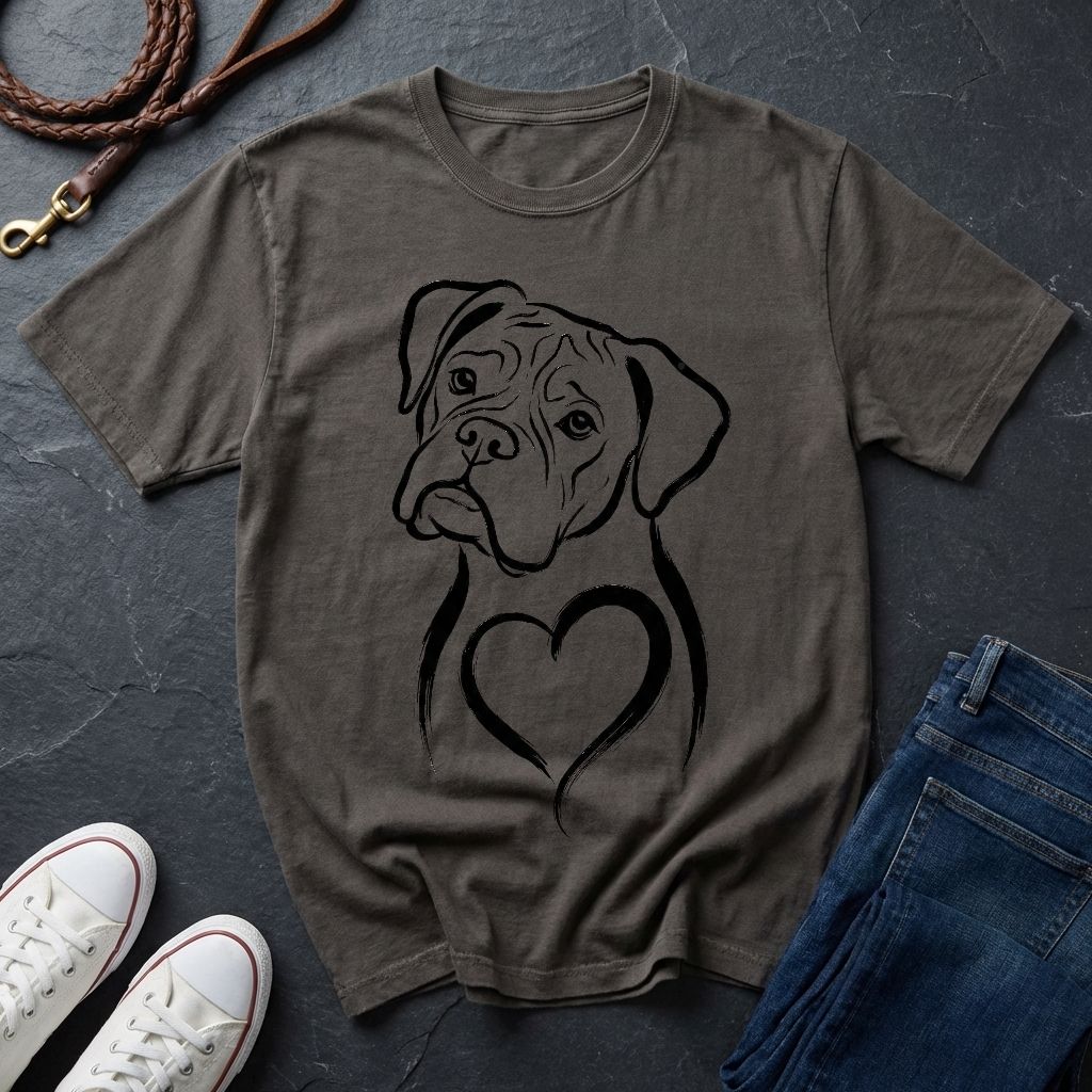 Boxer T-Shirt - Heart of Gold Wiggle Butt - Vintage Boxer Dog Gift - Comfort Colors 1717