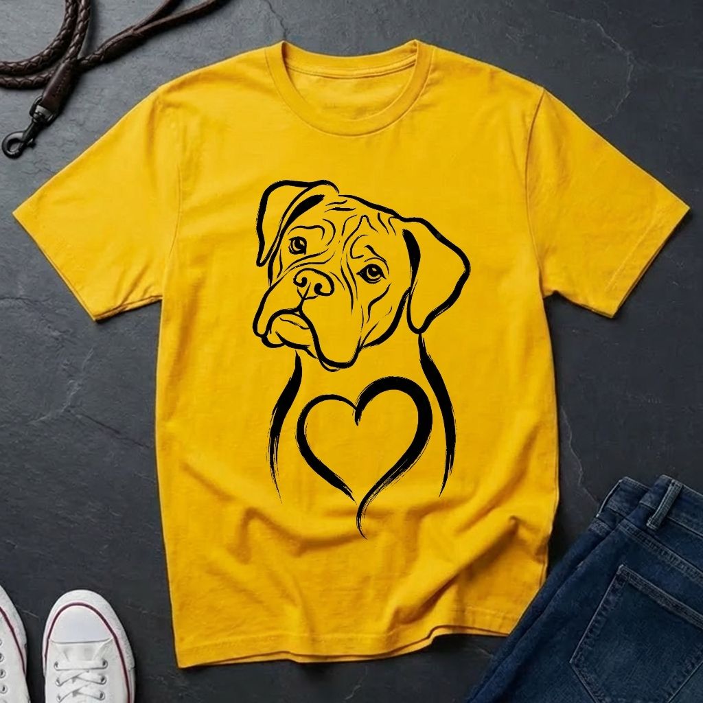 Boxer T-Shirt - Heart of Gold Wiggle Butt - Vintage Boxer Dog Gift - Comfort Colors 1717