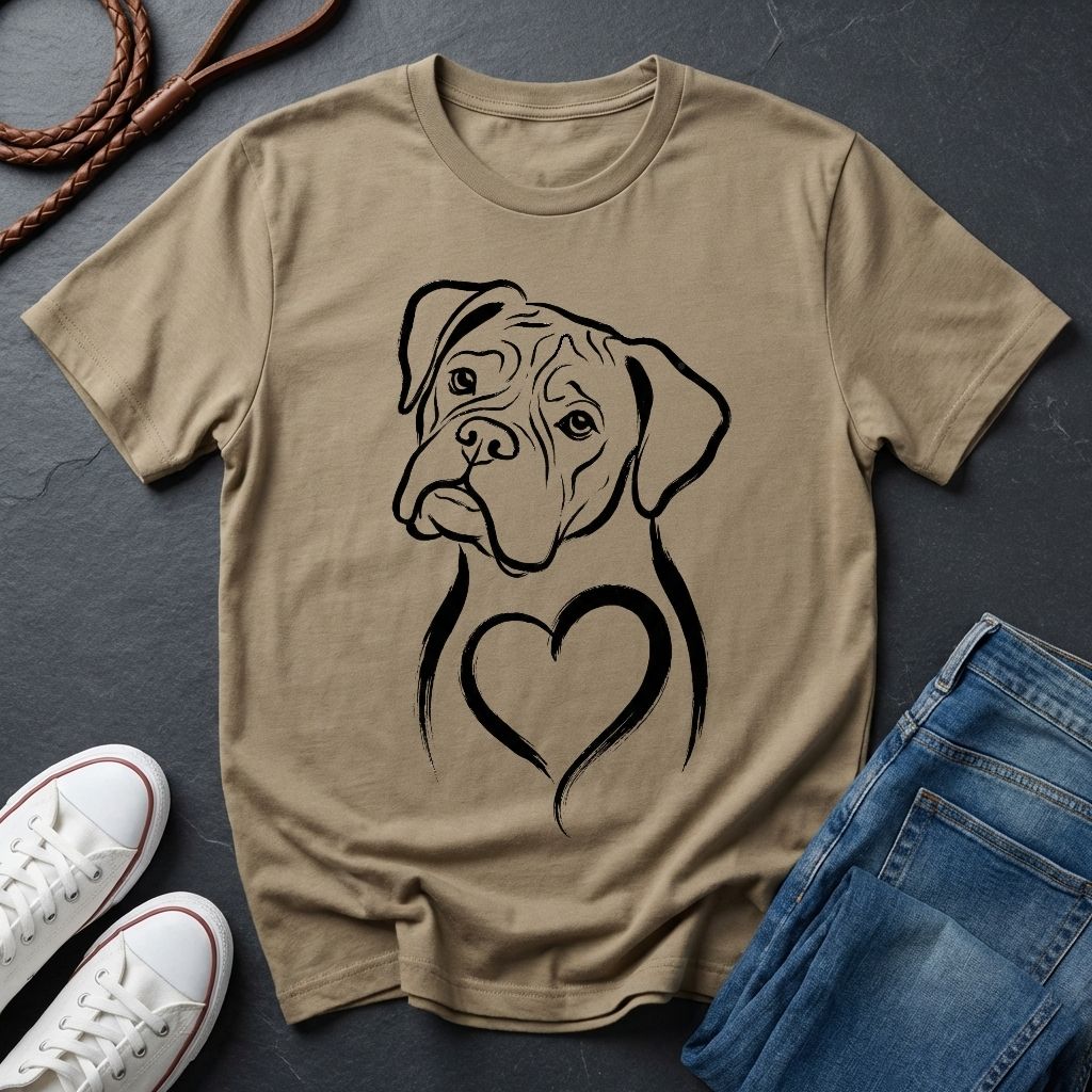 Boxer T-Shirt - Heart of Gold Wiggle Butt - Vintage Boxer Dog Gift - Comfort Colors 1717