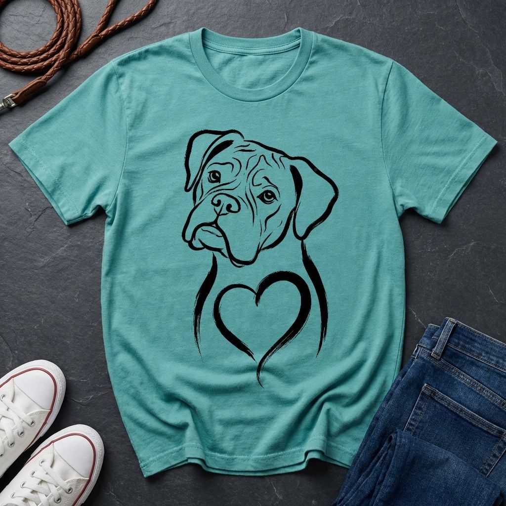 Boxer T-Shirt - Heart of Gold Wiggle Butt - Vintage Boxer Dog Gift - Comfort Colors 1717