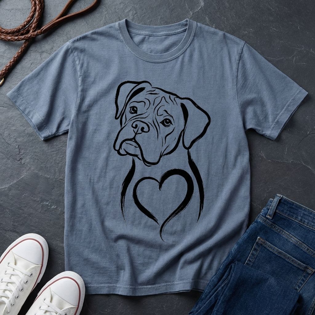 Boxer T-Shirt - Heart of Gold Wiggle Butt - Vintage Boxer Dog Gift - Comfort Colors 1717