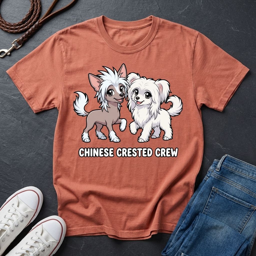 The "Crested Crew" Graphic Pop Art Tee — Premium Chinese Crested Heritage Shirt