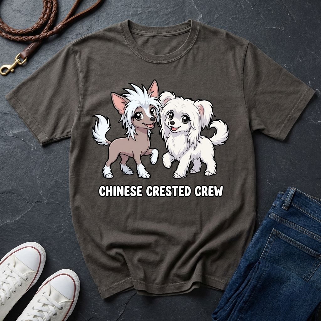 The "Crested Crew" Graphic Pop Art Tee — Premium Chinese Crested Heritage Shirt