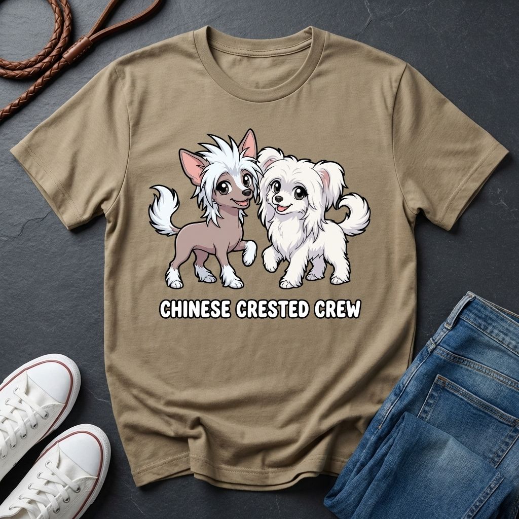 The "Crested Crew" Graphic Pop Art Tee — Premium Chinese Crested Heritage Shirt