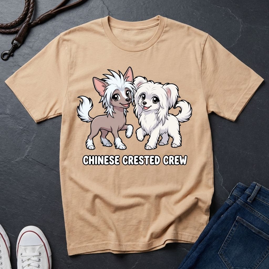 The "Crested Crew" Graphic Pop Art Tee — Premium Chinese Crested Heritage Shirt