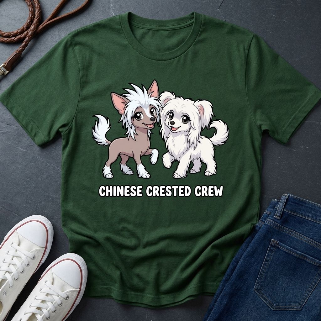 The "Crested Crew" Graphic Pop Art Tee — Premium Chinese Crested Heritage Shirt