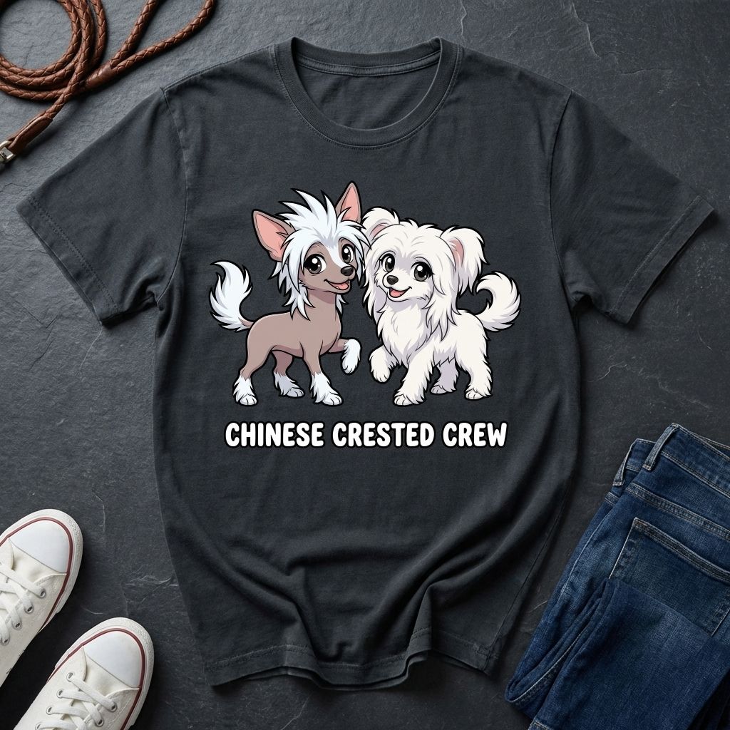 The "Crested Crew" Graphic Pop Art Tee — Premium Chinese Crested Heritage Shirt
