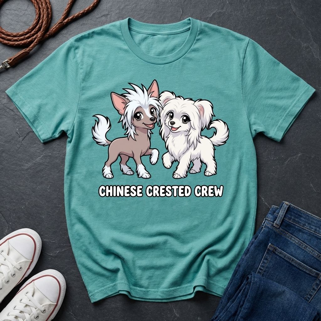 The "Crested Crew" Graphic Pop Art Tee — Premium Chinese Crested Heritage Shirt