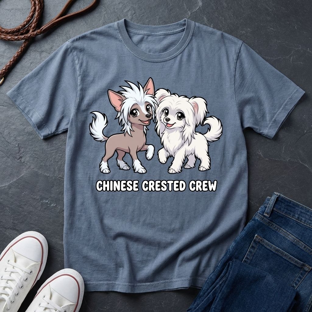 The "Crested Crew" Graphic Pop Art Tee — Premium Chinese Crested Heritage Shirt