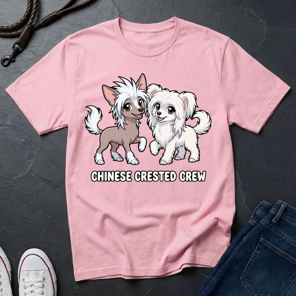 The "Crested Crew" Graphic Pop Art Tee — Premium Chinese Crested Heritage Shirt
