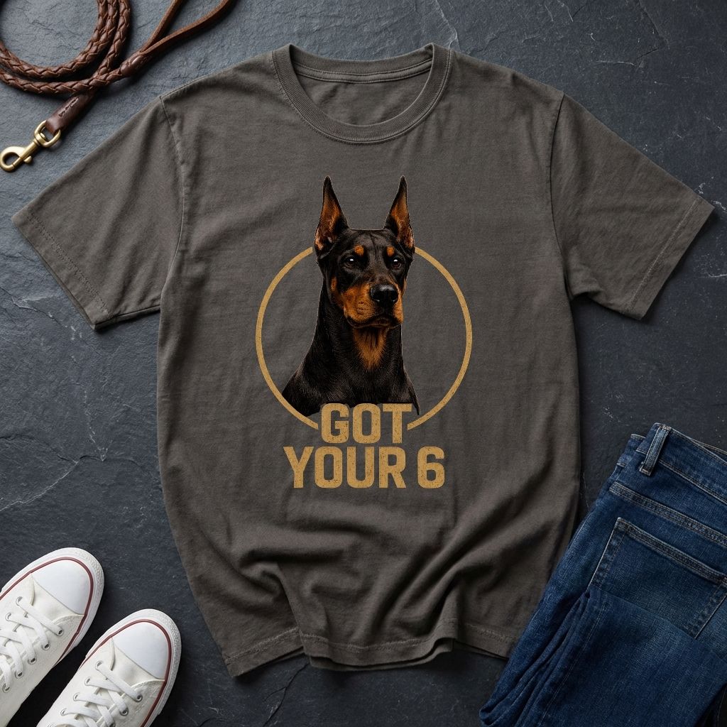 Doberman 'Got Your 6' Graphic Pop Art Shirt — Protective Dog Loyalty Tee