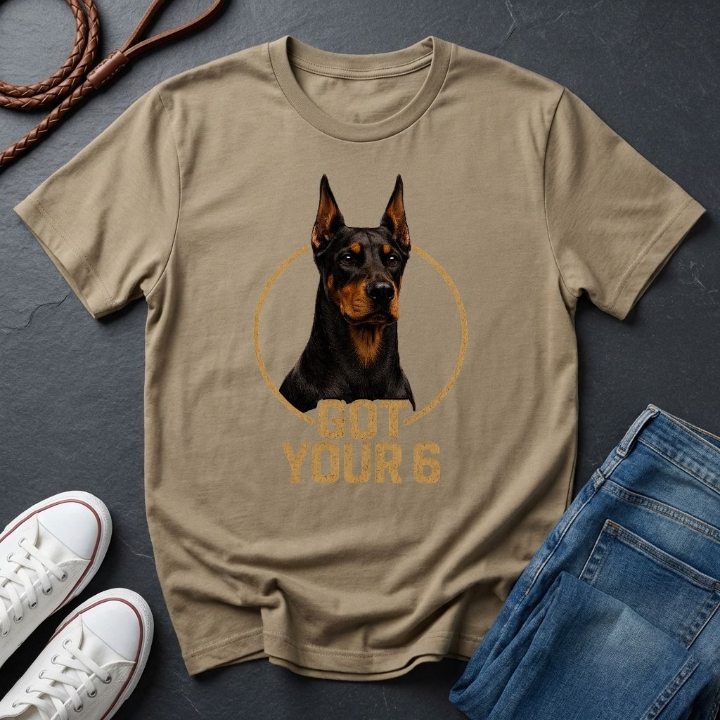Doberman 'Got Your 6' Graphic Pop Art Shirt — Protective Dog Loyalty Tee