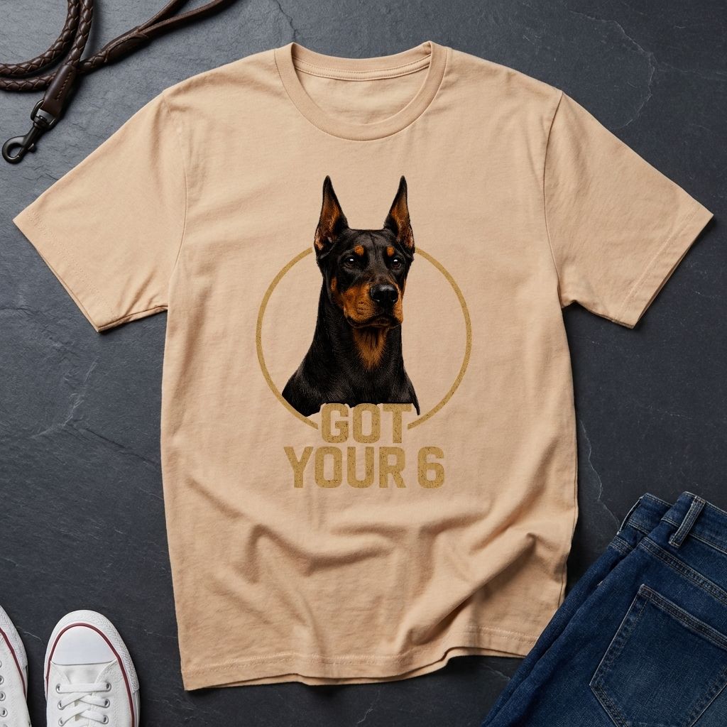 Doberman 'Got Your 6' Graphic Pop Art Shirt — Protective Dog Loyalty Tee