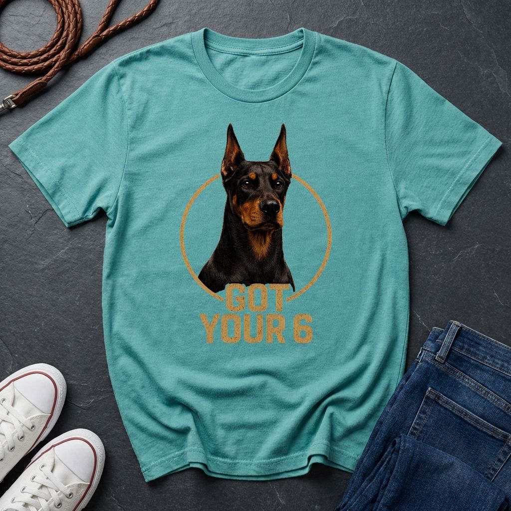 Doberman 'Got Your 6' Graphic Pop Art Shirt — Protective Dog Loyalty Tee