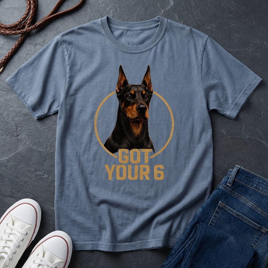 Doberman 'Got Your 6' Graphic Pop Art Shirt — Protective Dog Loyalty Tee