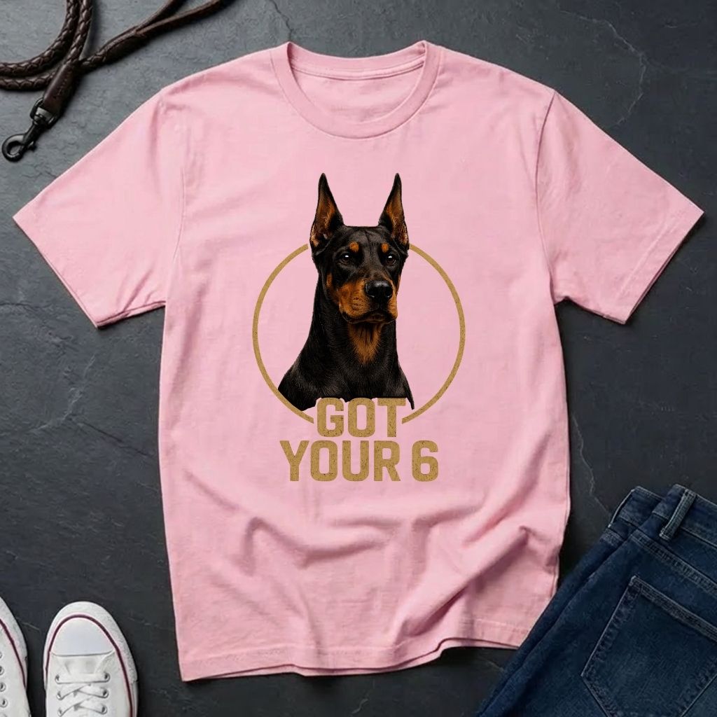 Doberman 'Got Your 6' Graphic Pop Art Shirt — Protective Dog Loyalty Tee