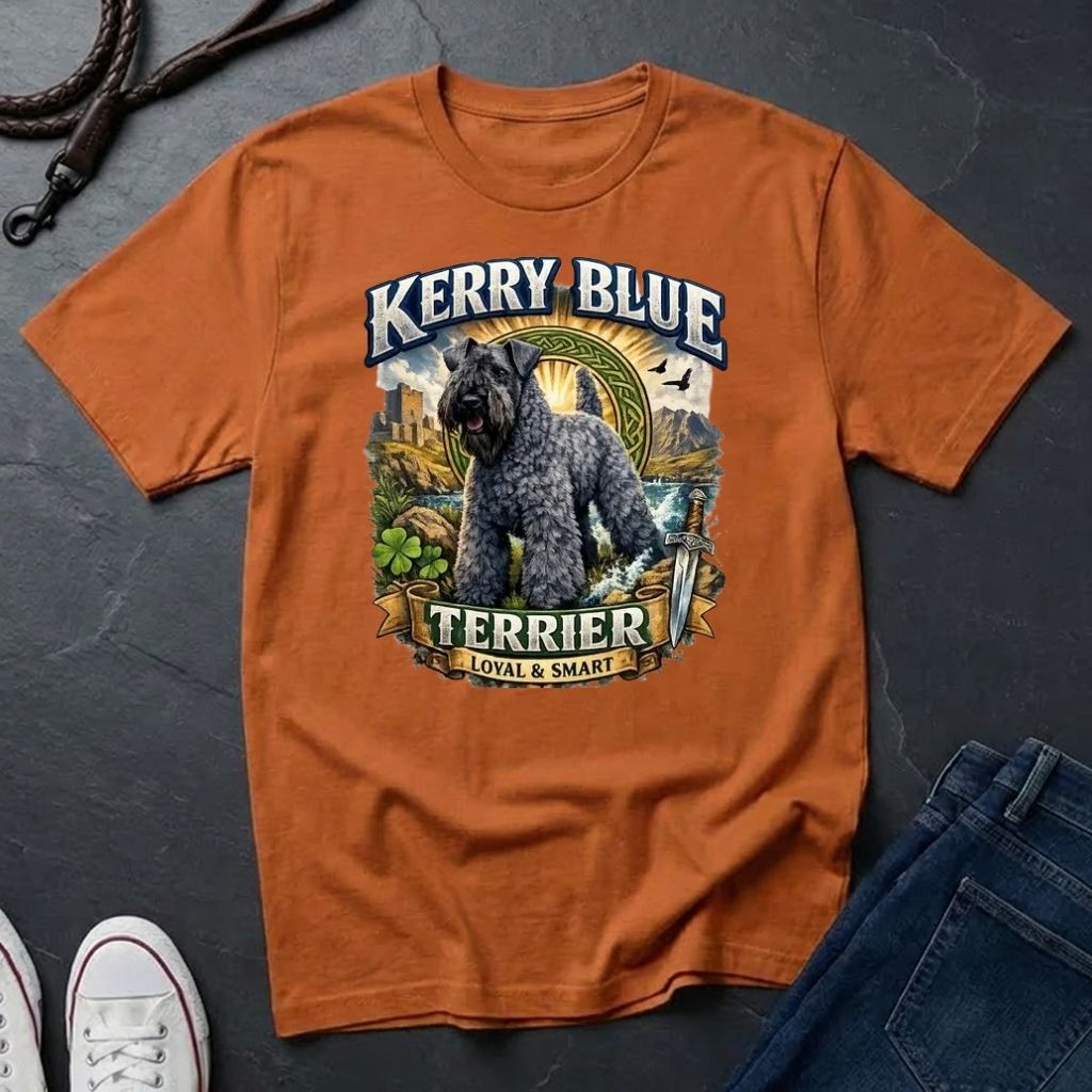 Kerry Blue Terrier Shirt - Detailed Dog Portrait Tee - Comfort Colors 1717