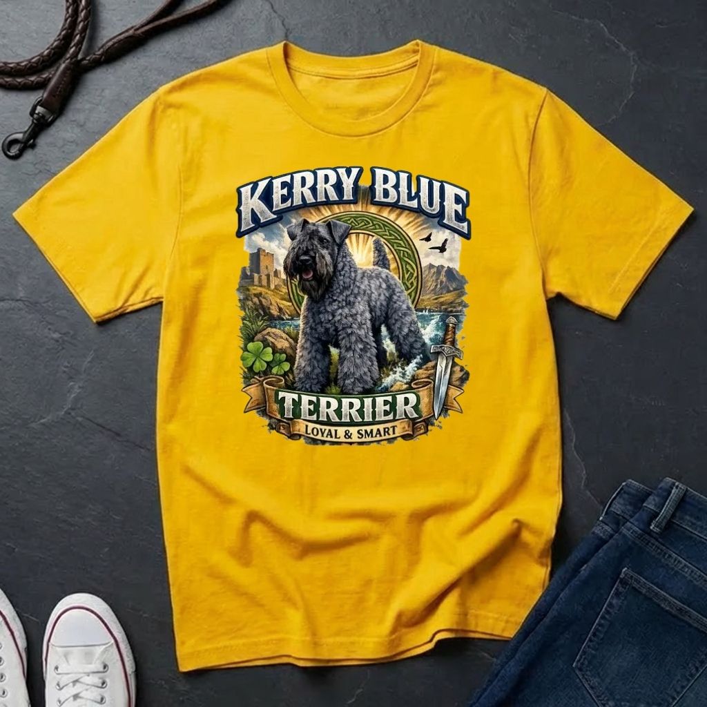 Kerry Blue Terrier Shirt - Detailed Dog Portrait Tee - Comfort Colors 1717