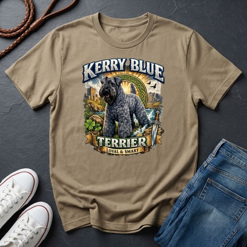 Kerry Blue Terrier Shirt - Detailed Dog Portrait Tee - Comfort Colors 1717