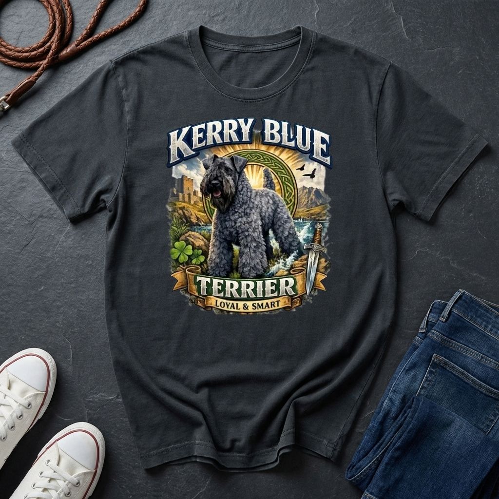 Kerry Blue Terrier Shirt - Detailed Dog Portrait Tee - Comfort Colors 1717