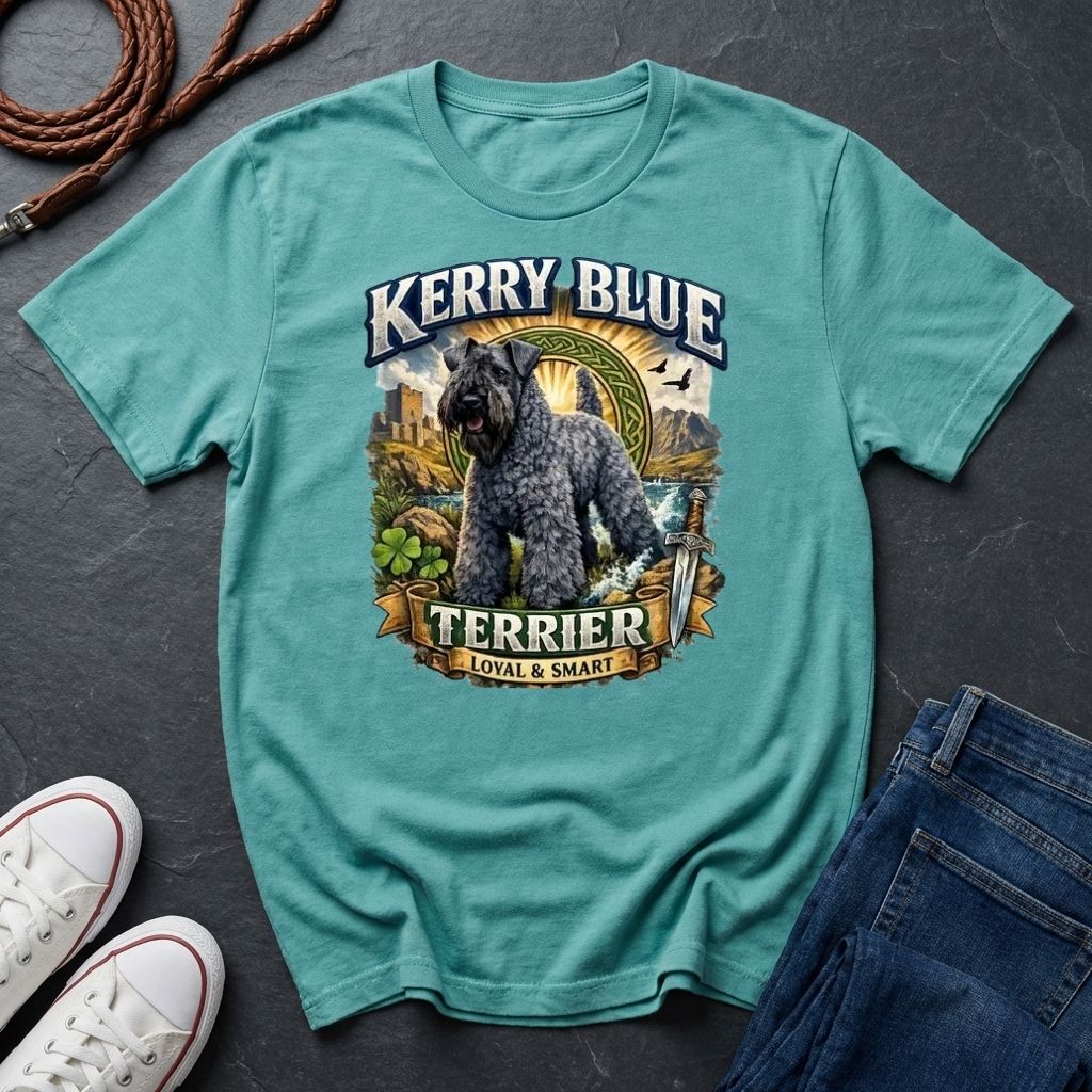 Kerry Blue Terrier Shirt - Detailed Dog Portrait Tee - Comfort Colors 1717