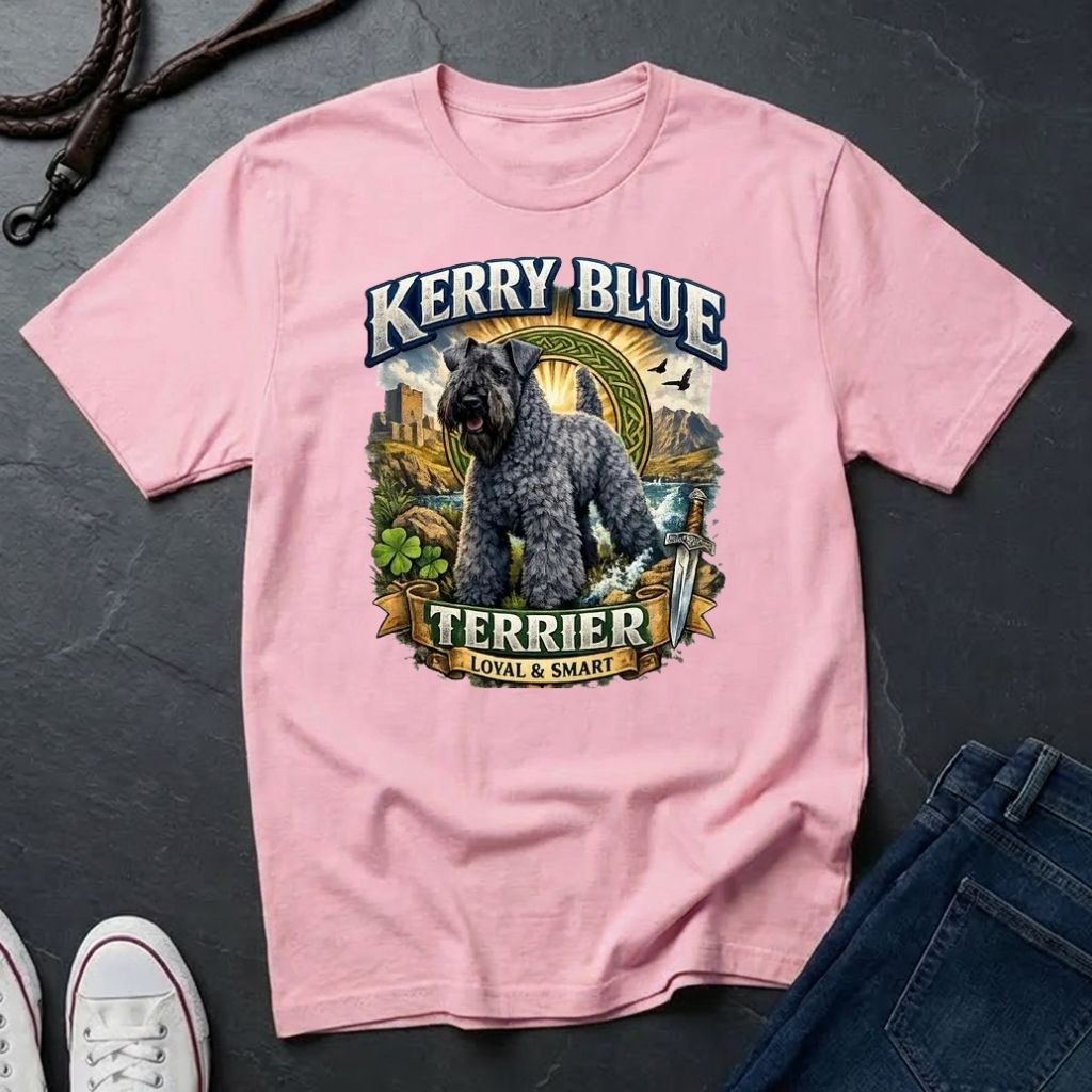 Kerry Blue Terrier Shirt - Detailed Dog Portrait Tee - Comfort Colors 1717