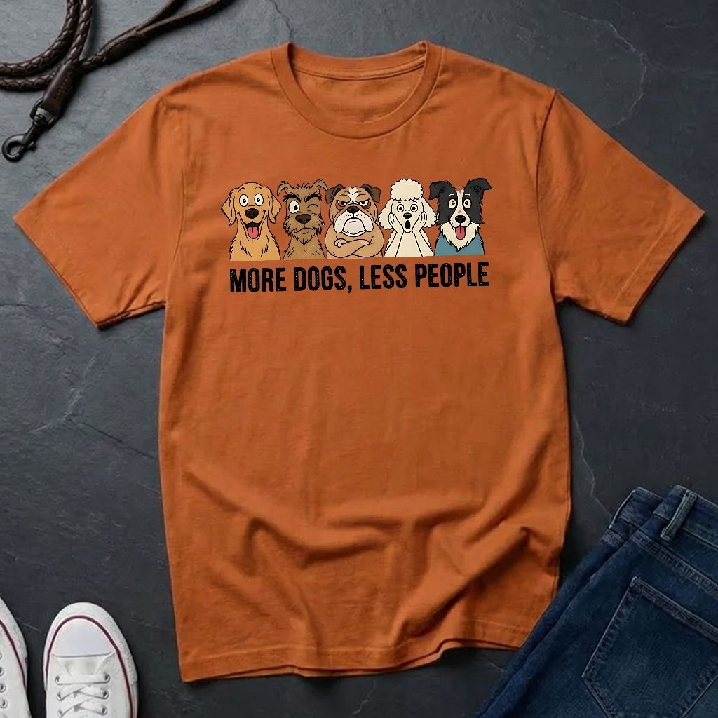 More Dogs Less People Shirt - Funny Dog Owner Gift - Retro Comfort Colors 1717 Tee