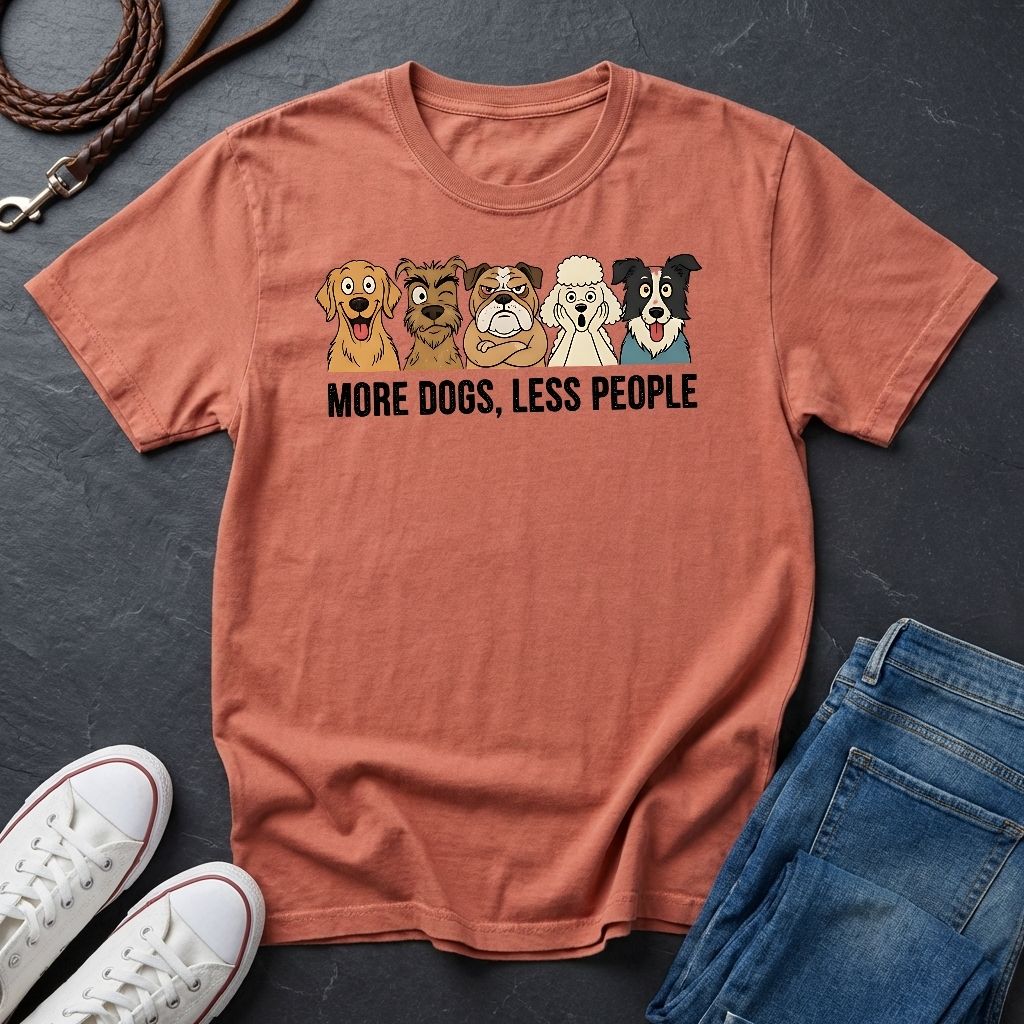 More Dogs Less People Shirt - Funny Dog Owner Gift - Retro Comfort Colors 1717 Tee