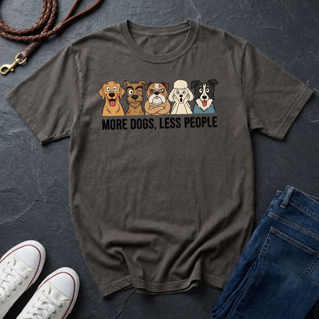 More Dogs Less People Shirt - Funny Dog Owner Gift - Retro Comfort Colors 1717 Tee