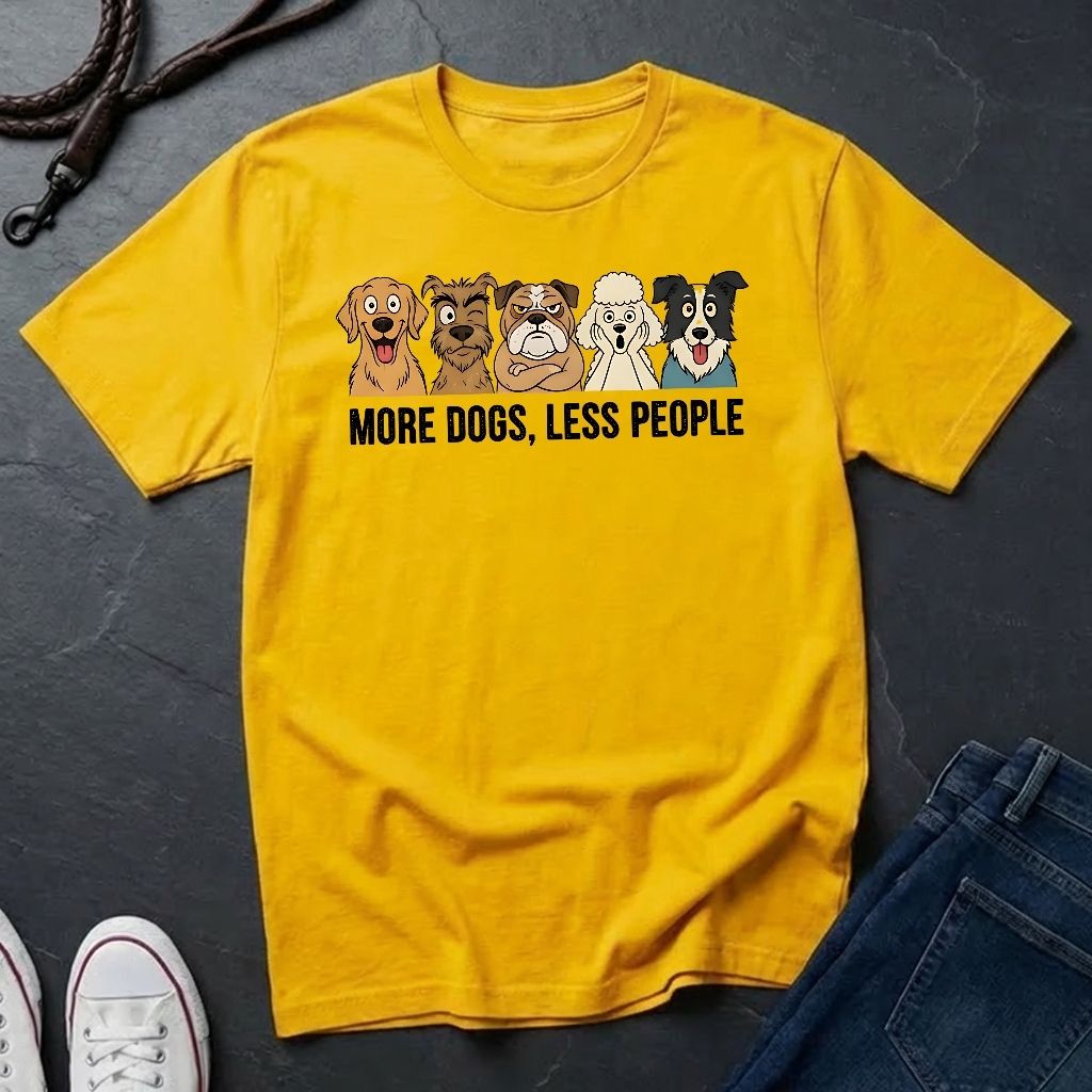 More Dogs Less People Shirt - Funny Dog Owner Gift - Retro Comfort Colors 1717 Tee