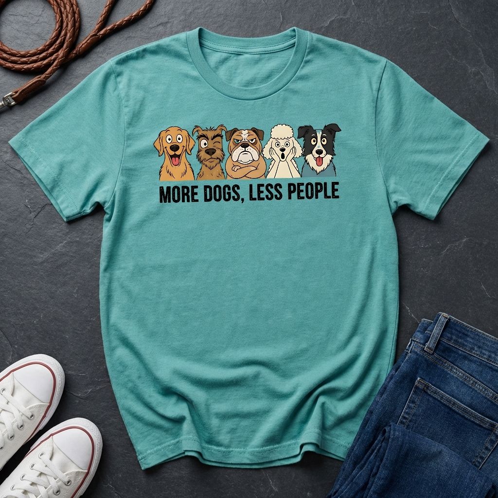 More Dogs Less People Shirt - Funny Dog Owner Gift - Retro Comfort Colors 1717 Tee