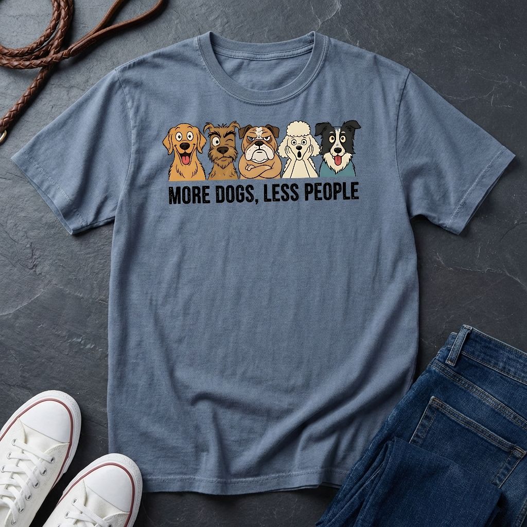 More Dogs Less People Shirt - Funny Dog Owner Gift - Retro Comfort Colors 1717 Tee
