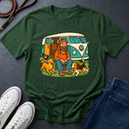 Vintage Hippie Van T-Shirt with Dogs - Retro 60s 70s Van Life Shirt - Comfort Colors 1717