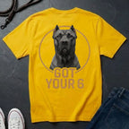 Cane Corso 'Got Your Six' Graphic Pop Art Shirt — Back Print Protective Dog Tee