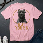Cane Corso 'Got Your Six' Graphic Pop Art Shirt — Back Print Protective Dog Tee