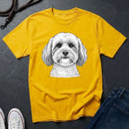 Cute Shih Tzu Dog Portrait T-Shirt — Realistic Pet Illustration Tee