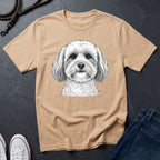 Cute Shih Tzu Dog Portrait T-Shirt — Realistic Pet Illustration Tee
