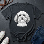 Cute Shih Tzu Dog Portrait T-Shirt — Realistic Pet Illustration Tee