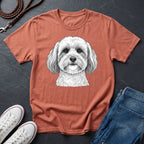Cute Shih Tzu Dog Portrait T-Shirt — Realistic Pet Illustration Tee
